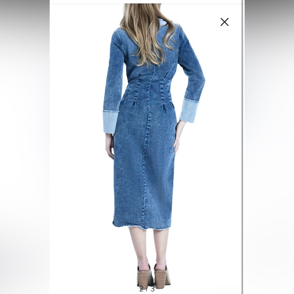 Wash Lab Corset Long Sleeve Denim Midi Dress NWT
*See Notes* - Picture 6 of 16